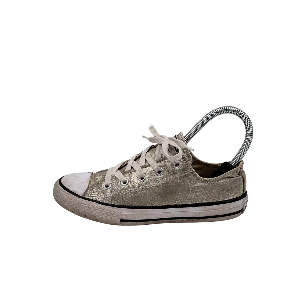 Converse Chuck Taylor All Star Shoes Youth Size 2 Gold Canvas Low‎ Top Sneakers